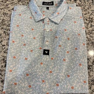 Bad Birdie Light Blue and Orange Floral Shirt